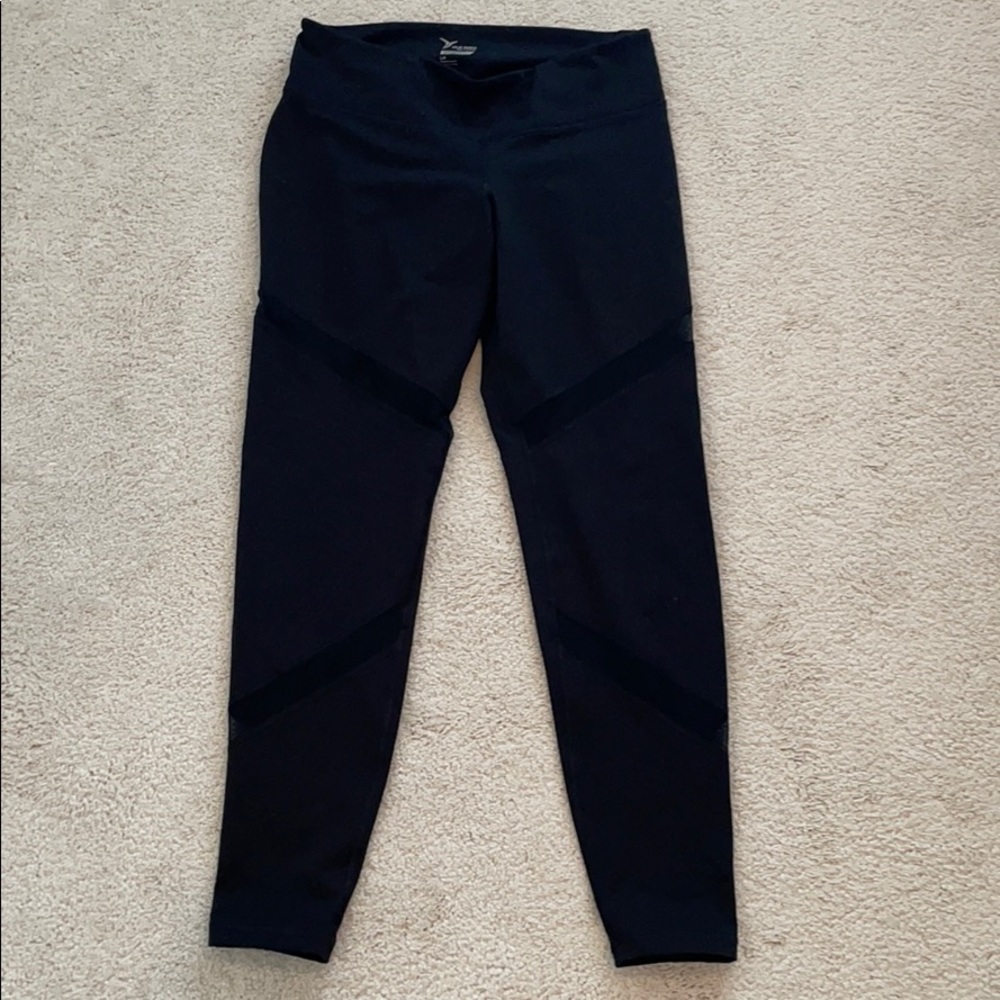 Black Leggings with Mesh Detail